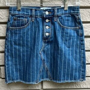 Old Navy Adjustable Waist High Rise Striped Denim Skirt